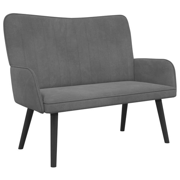 Grote foto vidaxl twee persoons sofa donkergrijs 115 x 61 x 87 cm fluweel huis en inrichting bankstellen