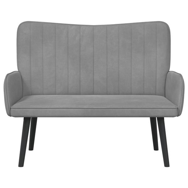 Grote foto vidaxl twee persoons sofa lichtgrijs 115 x 61 x 87 cm fluweel huis en inrichting bankstellen