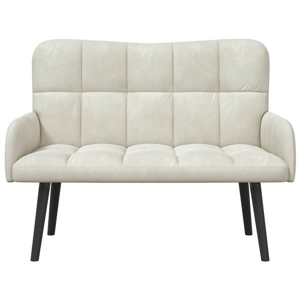 Grote foto vidaxl twee persoons sofa cr me 115 x 61 x 87 cm fluweel huis en inrichting bankstellen