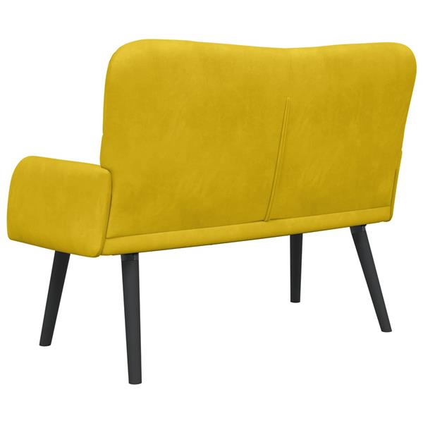 Grote foto vidaxl twee persoons sofa geel 115 x 61 x 87 cm fluweel huis en inrichting bankstellen