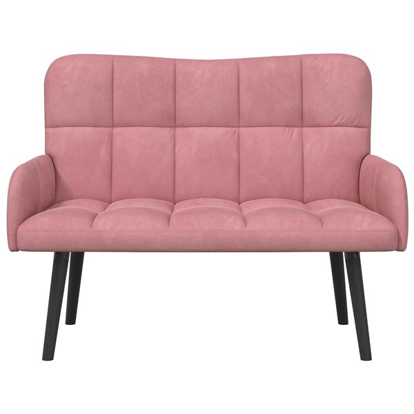 Grote foto vidaxl twee persoons sofa roze 115 x 61 x 87 cm fluweel huis en inrichting bankstellen