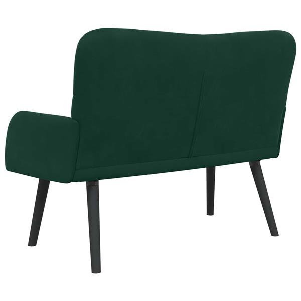 Grote foto vidaxl twee persoons sofa donkergroen 115 x 61 x 87 cm fluweel huis en inrichting bankstellen