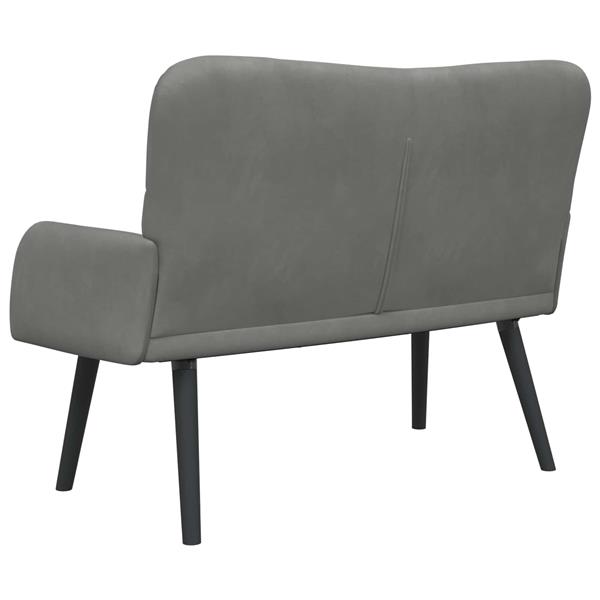 Grote foto vidaxl twee persoons sofa donkergrijs 115 x 61 x 87 cm fluweel huis en inrichting bankstellen