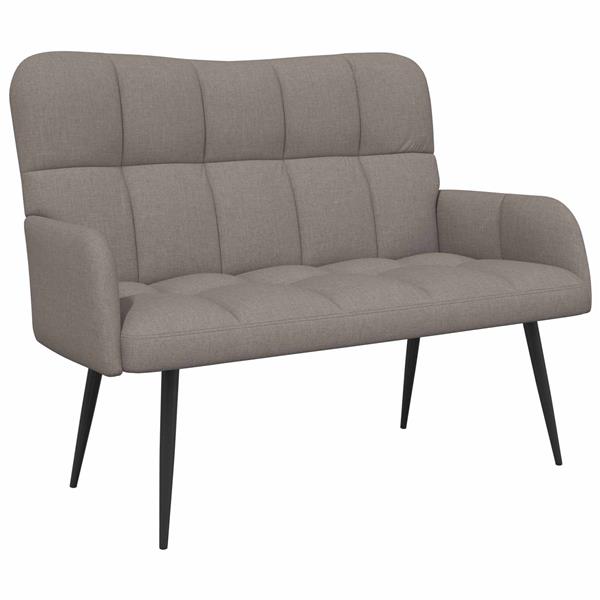 Grote foto vidaxl twee persoons sofa taupe 115 x 61 x 87 cm stof huis en inrichting bankstellen