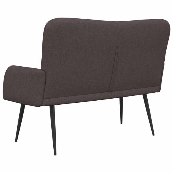 Grote foto vidaxl twee persoons sofa donkerbruin 115 x 61 x 87 cm stof huis en inrichting bankstellen