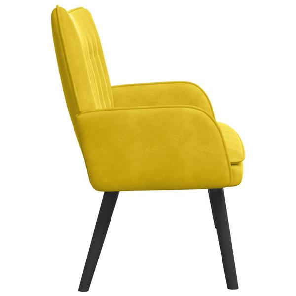 Grote foto vidaxl twee persoons sofa geel 115 x 61 x 87 cm fluweel huis en inrichting bankstellen