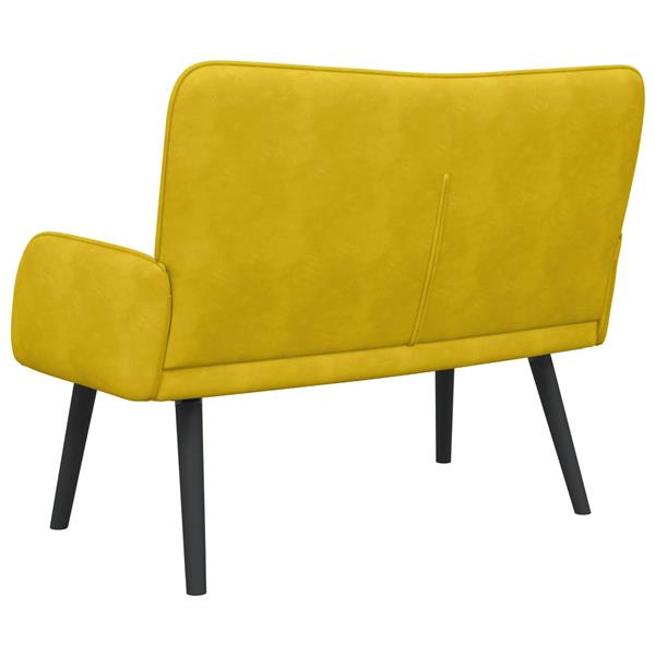 Grote foto vidaxl twee persoons sofa geel 115 x 61 x 87 cm fluweel huis en inrichting bankstellen