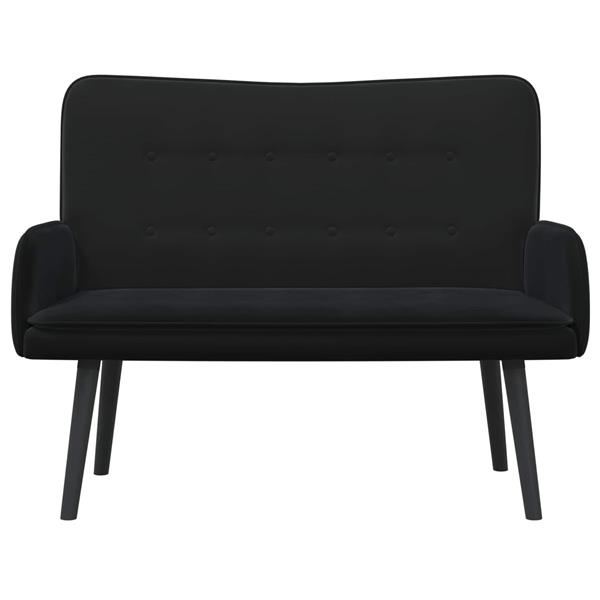 Grote foto vidaxl twee persoons sofa zwart 115 x 61 x 87 cm fluweel huis en inrichting bankstellen