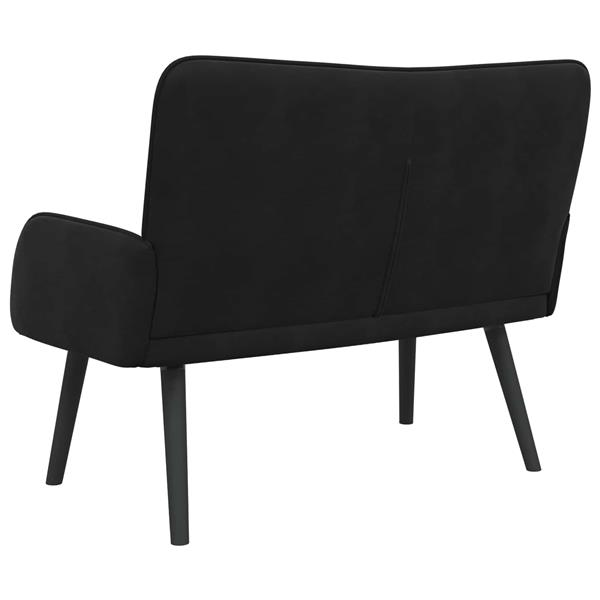 Grote foto vidaxl twee persoons sofa zwart 115 x 61 x 87 cm fluweel huis en inrichting bankstellen