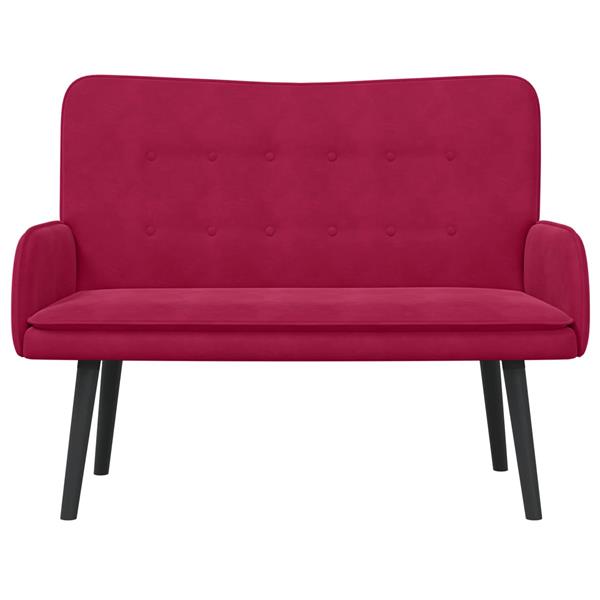 Grote foto vidaxl twee persoons sofa wijnrood 115 x 61 x 87 cm fluweel huis en inrichting bankstellen