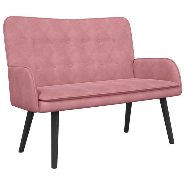 Grote foto vidaxl twee persoons sofa roze 115 x 61 x 87 cm fluweel huis en inrichting bankstellen