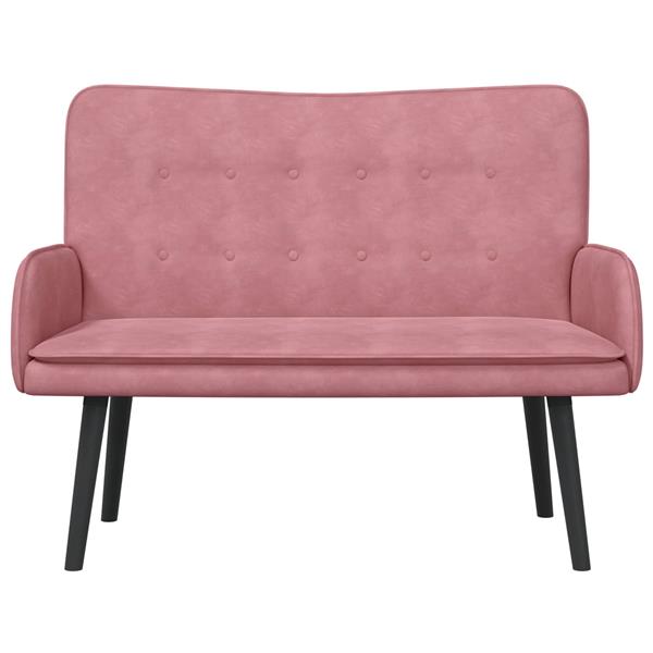 Grote foto vidaxl twee persoons sofa roze 115 x 61 x 87 cm fluweel huis en inrichting bankstellen