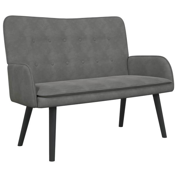 Grote foto vidaxl twee persoons sofa donkergrijs 115 x 61 x 87 cm fluweel huis en inrichting bankstellen