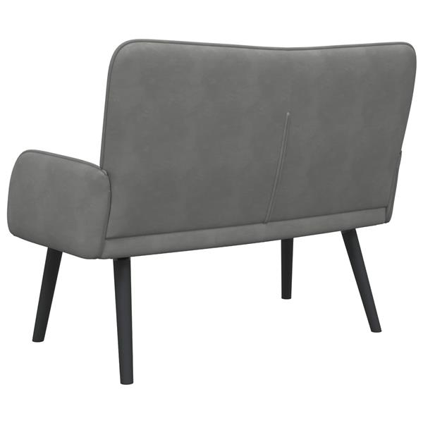 Grote foto vidaxl twee persoons sofa donkergrijs 115 x 61 x 87 cm fluweel huis en inrichting bankstellen