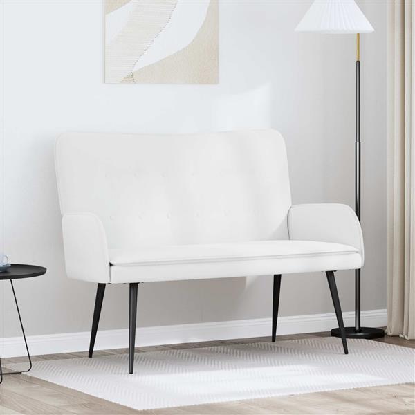 Grote foto vidaxl 2 zits sofa wit 115 x 61 x 87 cm stof huis en inrichting bankstellen