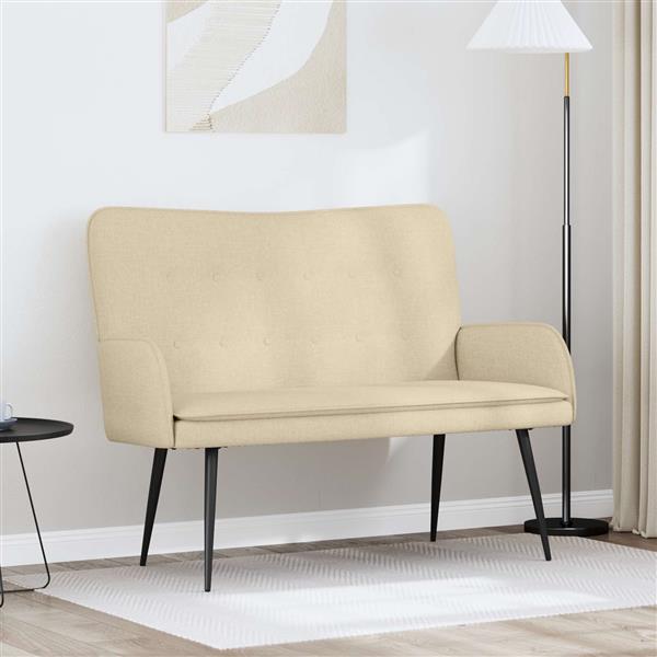 Grote foto vidaxl 2 zits sofa cr mekleurig 115 x 61 x 87 cm stof huis en inrichting bankstellen