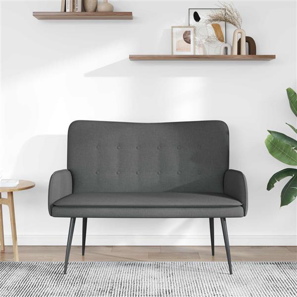 Grote foto vidaxl 2 zits sofa donkergrijs 115 x 61 x 87 cm stof huis en inrichting bankstellen