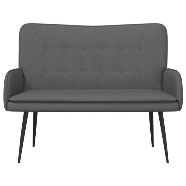 Grote foto vidaxl 2 zits sofa donkergrijs 115 x 61 x 87 cm stof huis en inrichting bankstellen