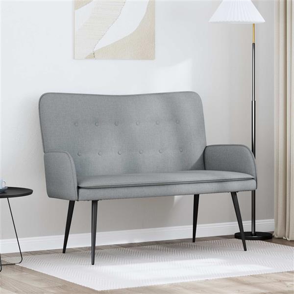 Grote foto vidaxl 2 zits sofa lichtgrijs 115 x 61 x 87 cm stof huis en inrichting bankstellen