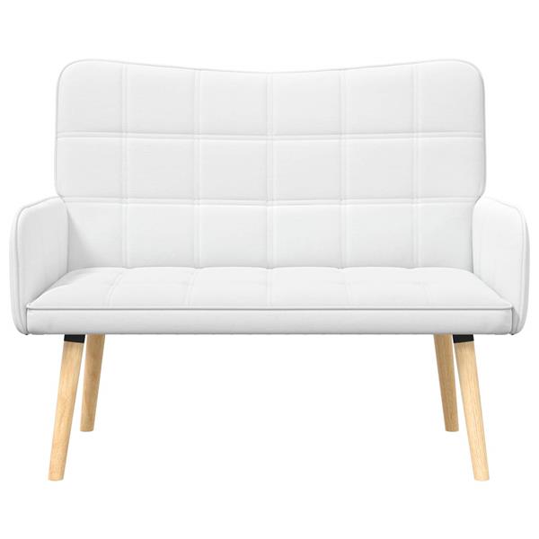 Grote foto vidaxl twee persoons sofa wit 115 x 61 x 87 cm stof huis en inrichting bankstellen