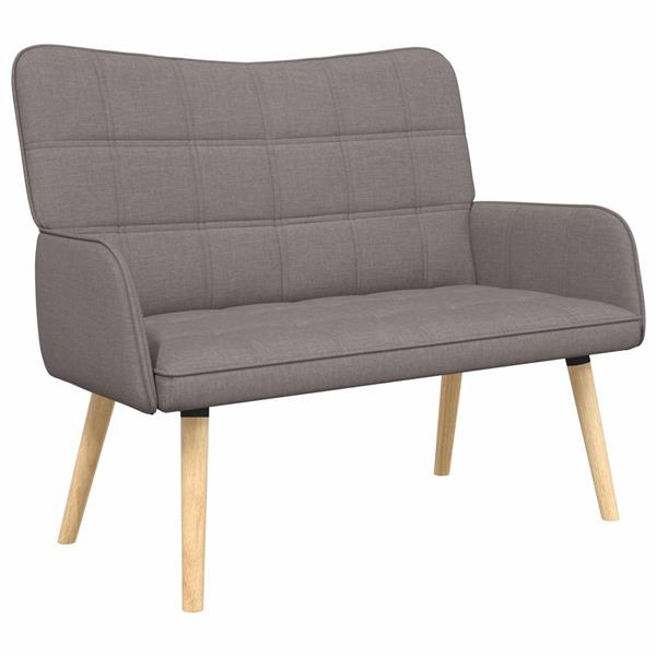Grote foto vidaxl twee persoons sofa taupe 115 x 61 x 87 cm stof huis en inrichting bankstellen