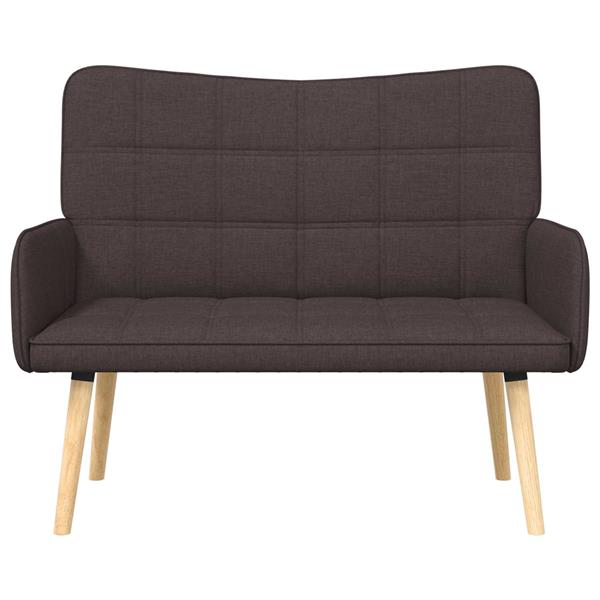 Grote foto vidaxl twee persoons sofa donkerbruin 115 x 61 x 87 cm stof huis en inrichting bankstellen