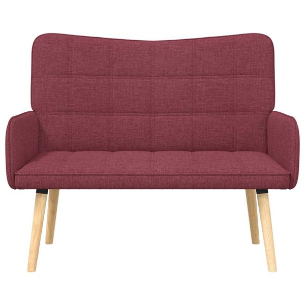 Grote foto vidaxl twee persoons sofa wijnrood 115 x 61 x 87 cm stof huis en inrichting bankstellen