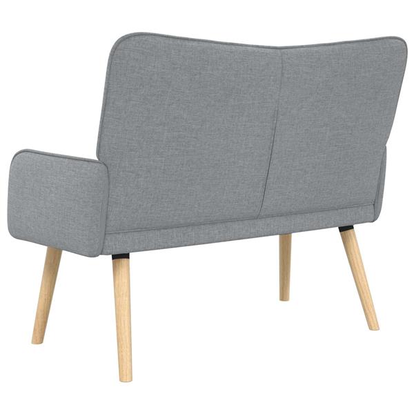 Grote foto vidaxl twee persoons sofa lichtgrijs 115 x 61 x 87 cm stof huis en inrichting bankstellen