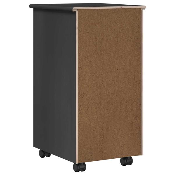 Grote foto vidaxl rolling kast met wiel grijs 34 x 39 x 65 5 cm massief vurenhout huis en inrichting overige