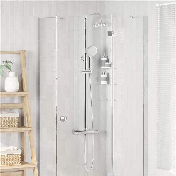 Grote foto vidaxl thermostatisch douchesysteem set chroom ss201 doe het zelf en verbouw sanitair