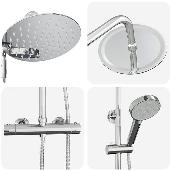 Grote foto vidaxl thermostatisch douchesysteem set chroom ss201 doe het zelf en verbouw sanitair