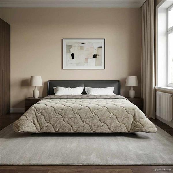 Grote foto vidaxl winter dekbed gekwilt lichtgrijs 240 x 260 cm huis en inrichting bedden