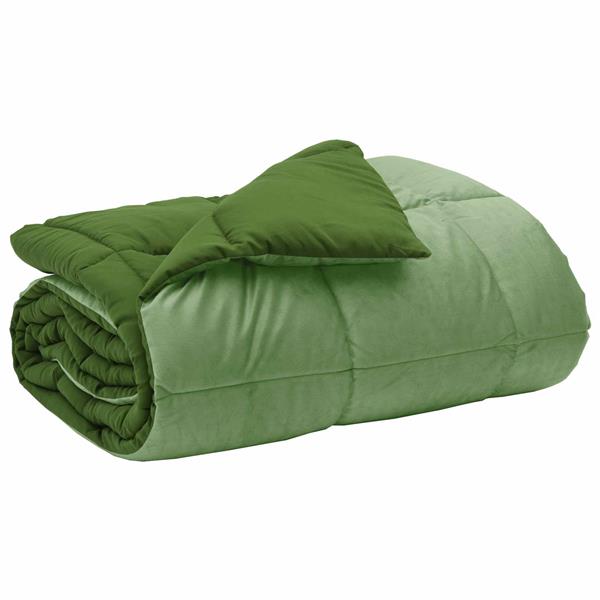 Grote foto vidaxl winter dekbed gekwilt groen 140 x 220 cm microfiber huis en inrichting bedden