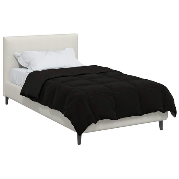 Grote foto vidaxl zomer dekbed gekwilt zwart 155 x 220 cm microfiber huis en inrichting bedden