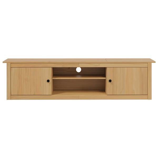 Grote foto vidaxl tv rek hill honingbruin 158 x 40 x 39.5 cm massief grenenhout huis en inrichting overige
