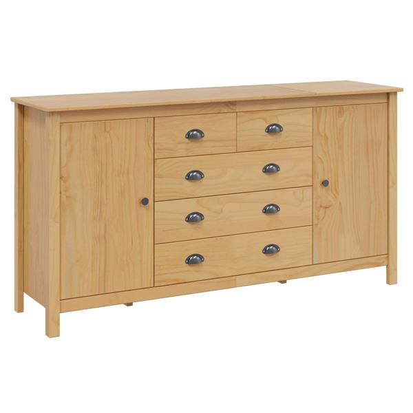 Grote foto vidaxl dressoir hill honingbruin 154 x 40 x 80 cm massief grenenhout huis en inrichting woningdecoratie