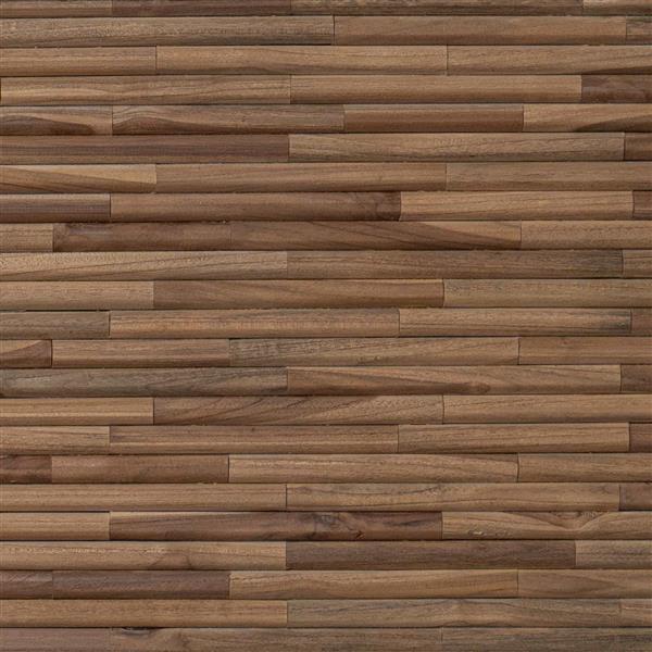Grote foto vidaxl hoofdbord wandgemonteerd naturel 120 cm massief teakhout antiek en kunst stoelen en banken