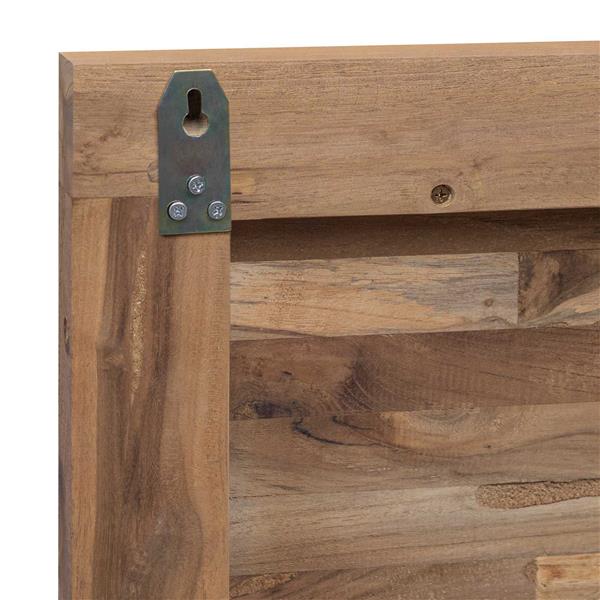 Grote foto vidaxl hoofdbord wandgemonteerd naturel 200 cm massief teakhout antiek en kunst stoelen en banken