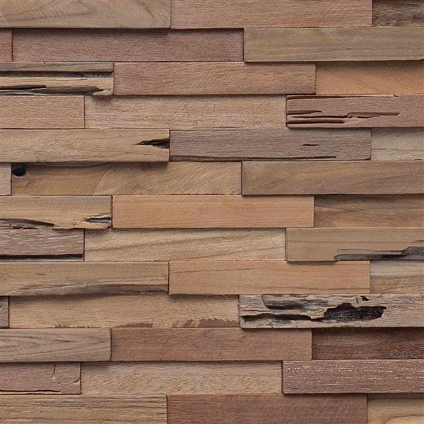 Grote foto vidaxl hoofdbord wandgemonteerd naturel 140 cm massief teakhout antiek en kunst stoelen en banken