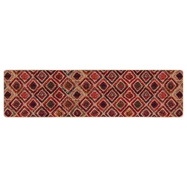 Grote foto vidaxl vloerkleedloper marsa multikleur 100 x 400 cm polyester en pvc huis en inrichting vloerbedekking en kleden