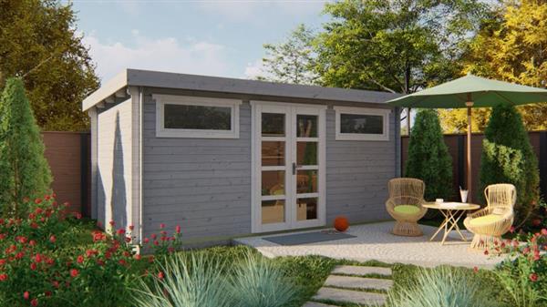 Grote foto blokhut tuinhuis zerja 28 mm onbehandeld tuin en terras tuinhuisjes en blokhutten