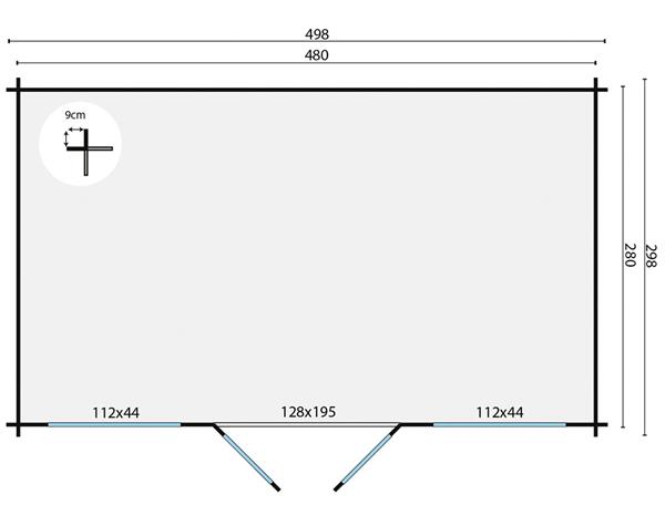 Grote foto blokhut tuinhuis zerja 28 mm onbehandeld tuin en terras tuinhuisjes en blokhutten