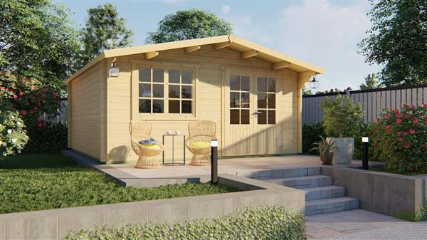 Grote foto blokhut tuinhuis salamanca 34 mm vuren tuin en terras tuinhuisjes en blokhutten