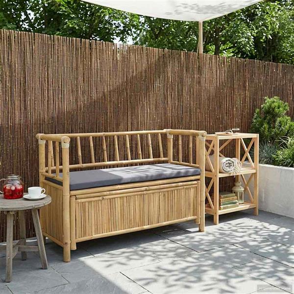 Grote foto vidaxl tuinkast bank naturel 110 x 47 x 80 cm bamboe tuin en terras tuinmeubelen