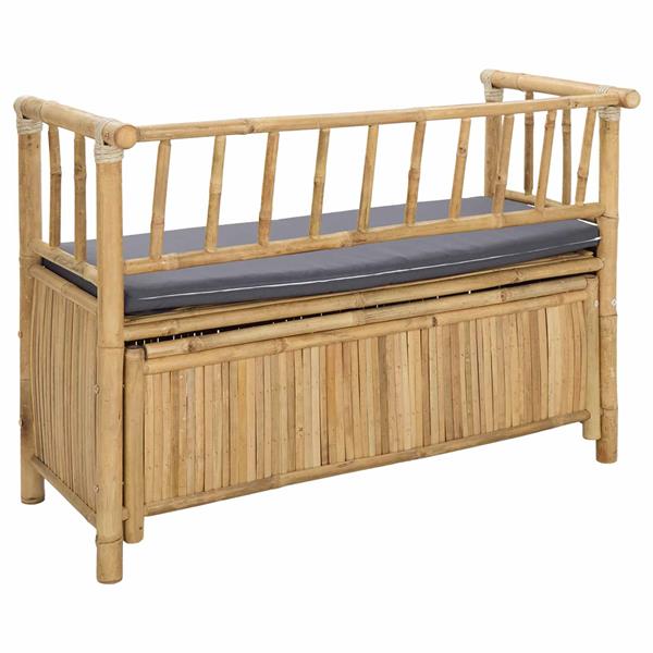 Grote foto vidaxl tuinkast bank naturel 110 x 47 x 80 cm bamboe tuin en terras tuinmeubelen