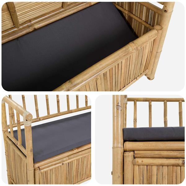 Grote foto vidaxl tuinkast bank naturel 110 x 47 x 80 cm bamboe tuin en terras tuinmeubelen