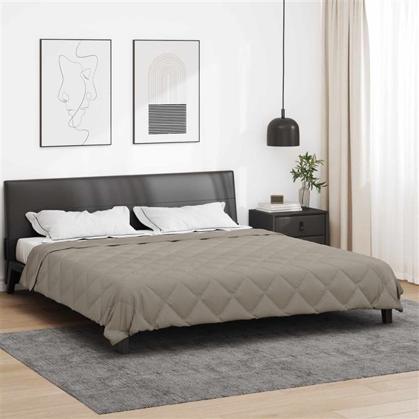 Grote foto vidaxl vol jaar dekbed lichtgrijs 220 x 260 cm microfiber huis en inrichting bedden