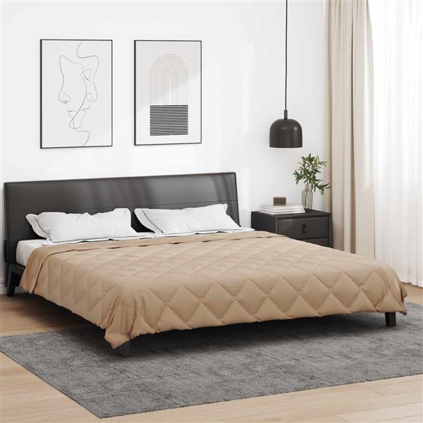 Grote foto vidaxl vol jaar dekbed taupe 220 x 260 cm microfiber huis en inrichting bedden