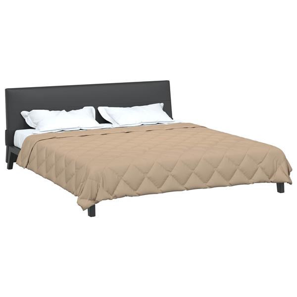 Grote foto vidaxl vol jaar dekbed taupe 220 x 260 cm microfiber huis en inrichting bedden