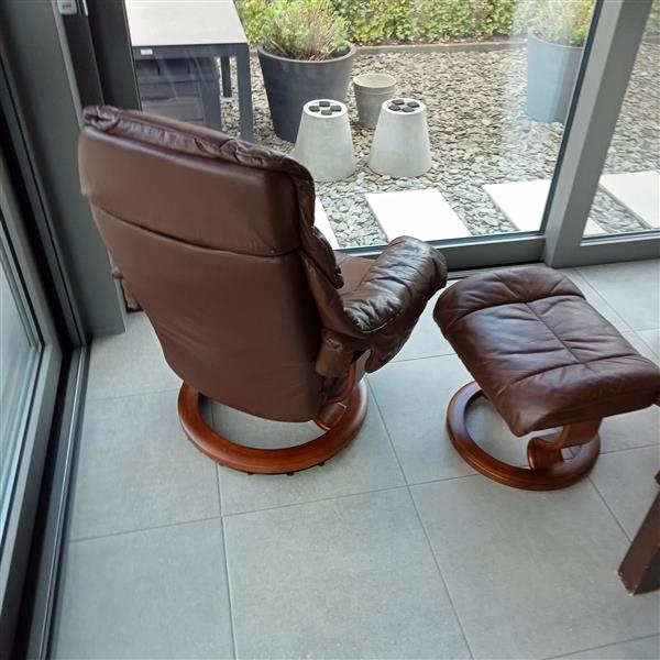Grote foto heel mooie stressless reno zetel kleur bruin huis en inrichting fauteuils